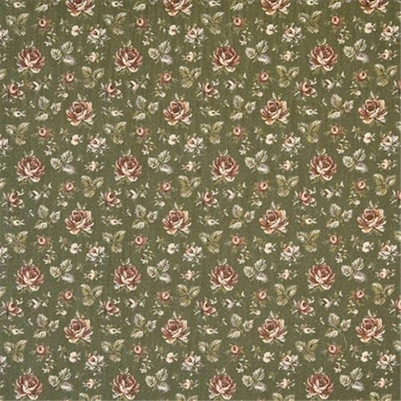 Designer Fabrics Designer Fabrics F907 54 in. Wide Green And Burgundy; Floral Tapestry Upholstery Fabric F907
